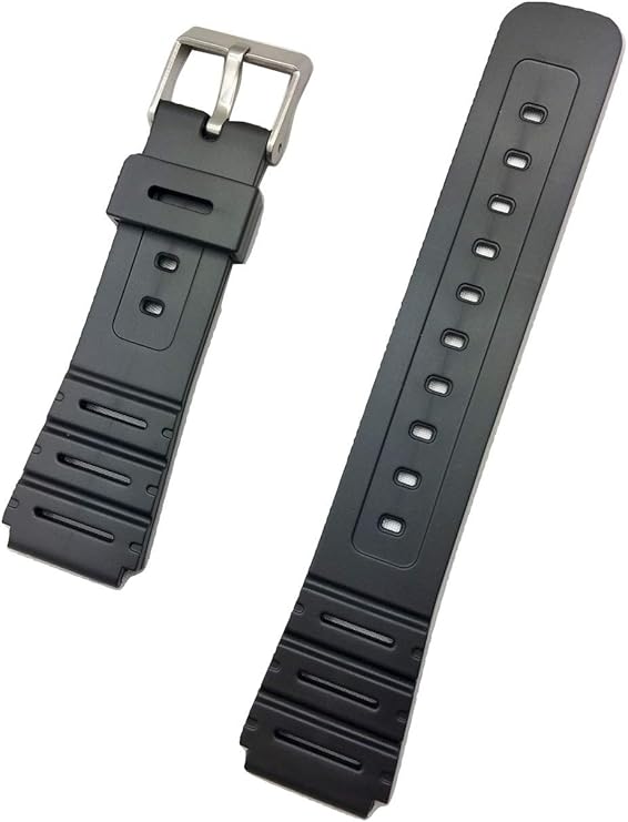 18 毫米黑色 pvc 材质橡胶表带 - 舒适耐用的替换腕带 男女皆宜